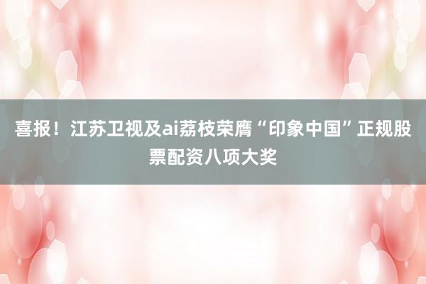 喜报！江苏卫视及ai荔枝荣膺“印象中国”正规股票配资八项大奖