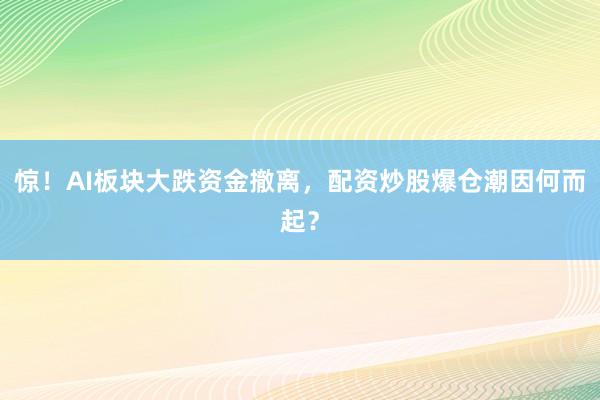 惊！AI板块大跌资金撤离，配资炒股爆仓潮因何而起？