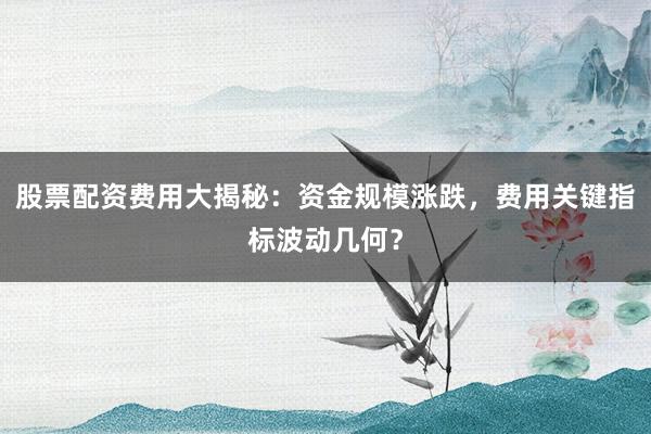 股票配资费用大揭秘：资金规模涨跌，费用关键指标波动几何？