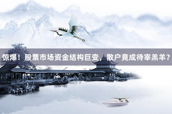 惊爆！股票市场资金结构巨变，散户竟成待宰羔羊？