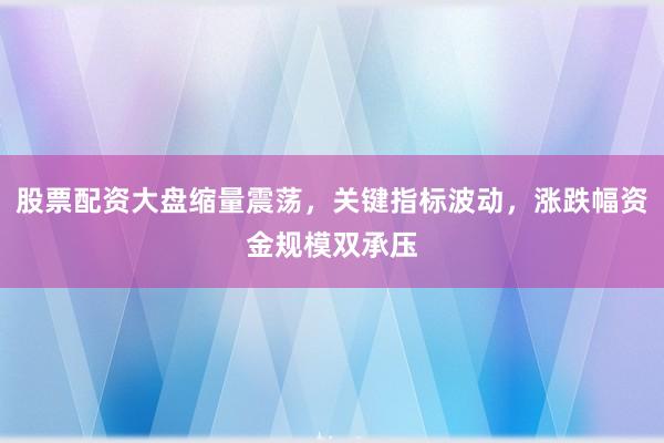 股票配资大盘缩量震荡，关键指标波动，涨跌幅资金规模双承压