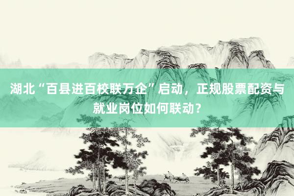 湖北“百县进百校联万企”启动，正规股票配资与就业岗位如何联动？